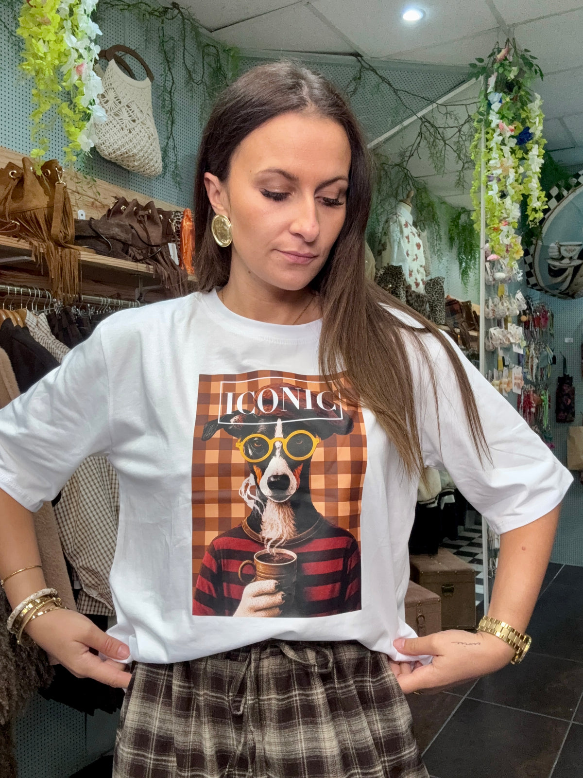 T-shirt large imprimée - 100% Coton