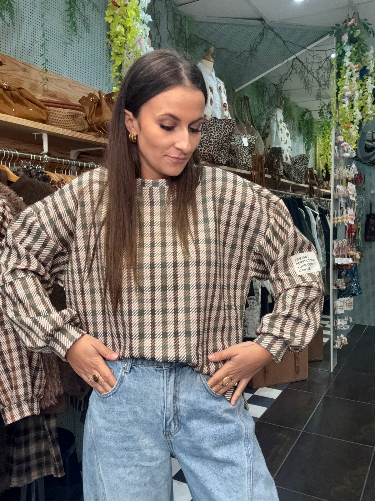 Pull oversize carreaux