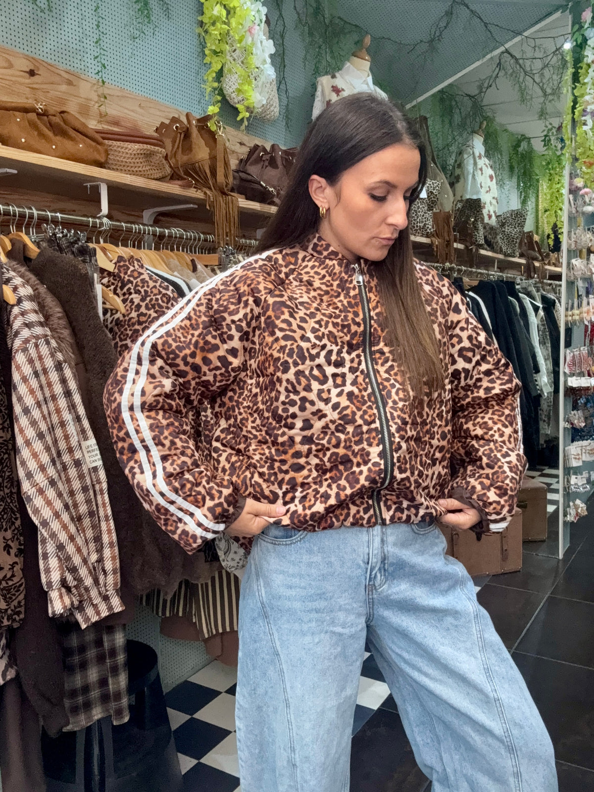 Veste bomber léopard