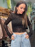 Haut Tulle Motif Léopard