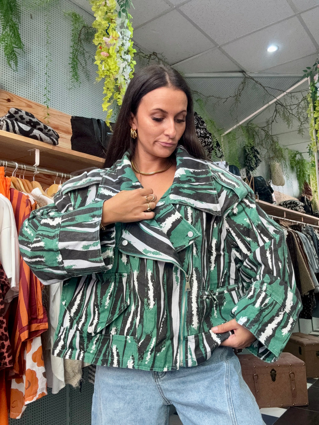 Veste En Jeans Épaulettes