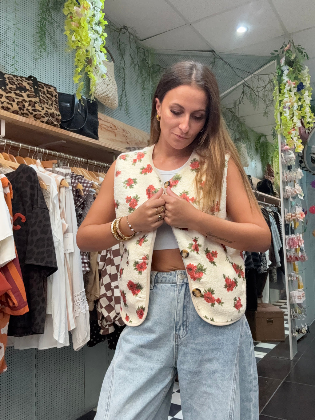 Gilet Teddy Fleur