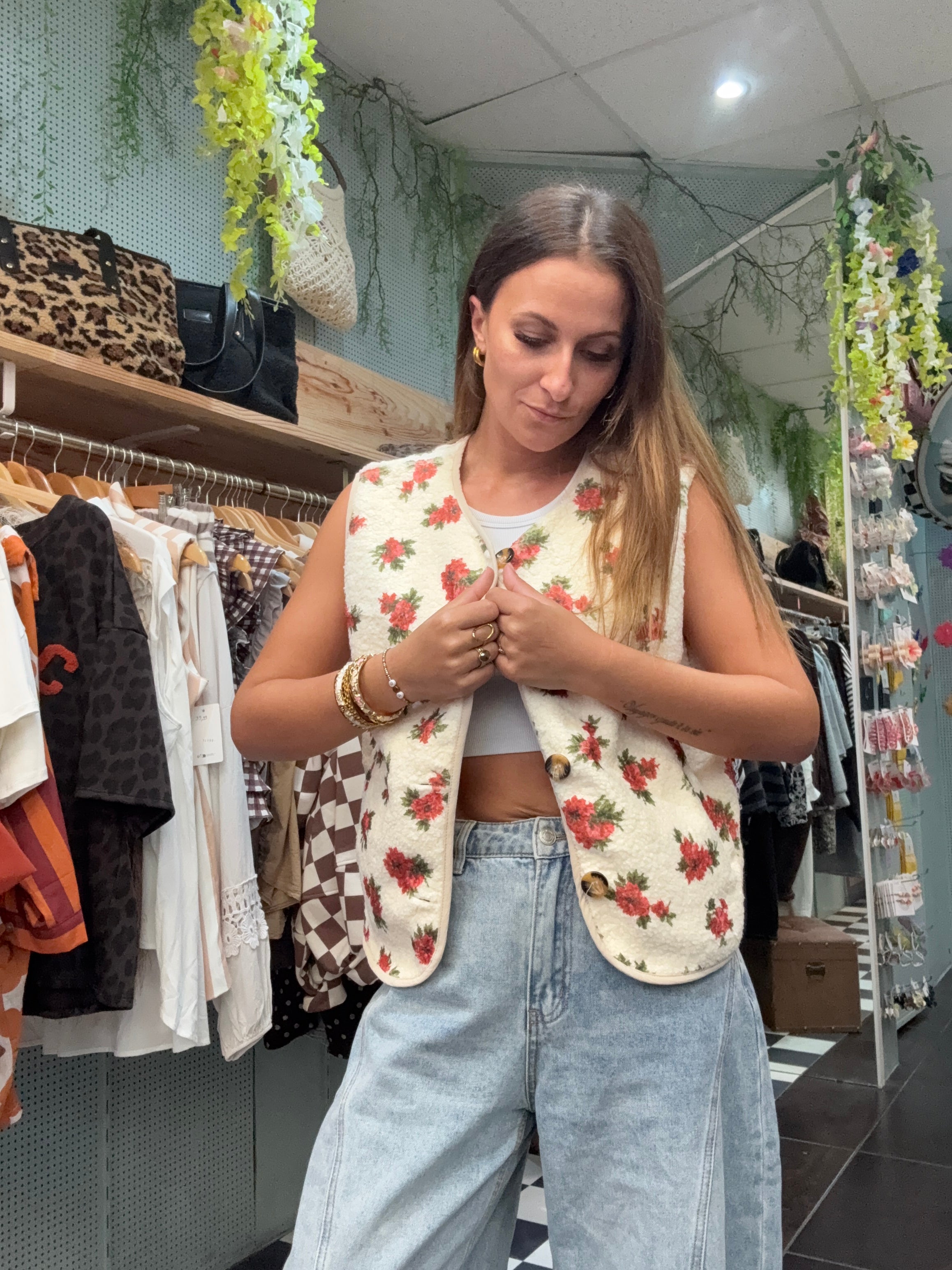 Gilet Teddy Fleur