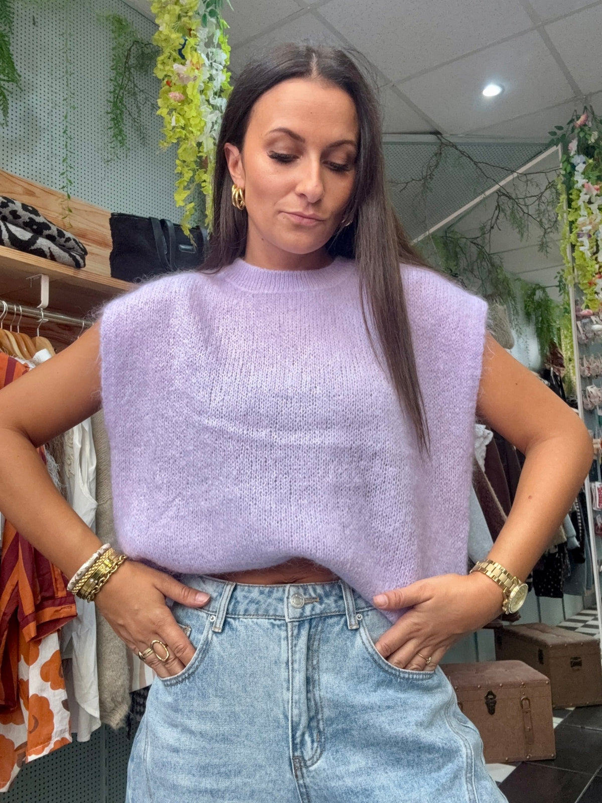 Pull 40 Mohair Sans Manches - Aura Divine